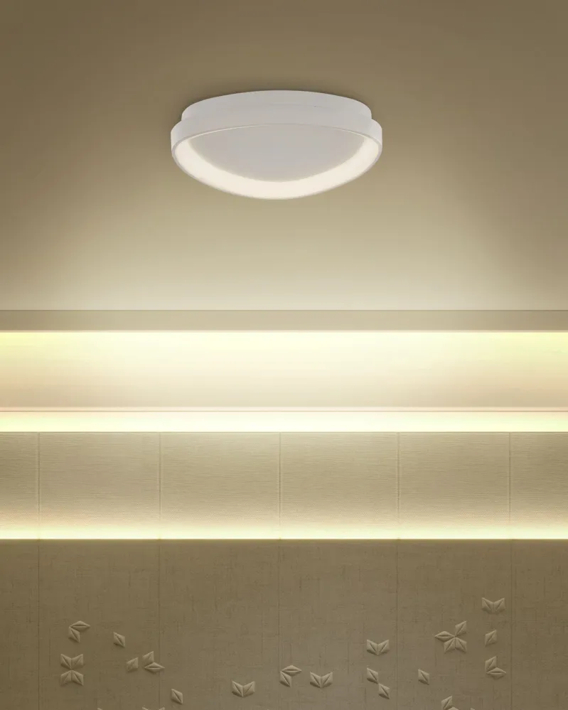 Metal LED Ceiling Lamp Branco NANDING com Timer Programável