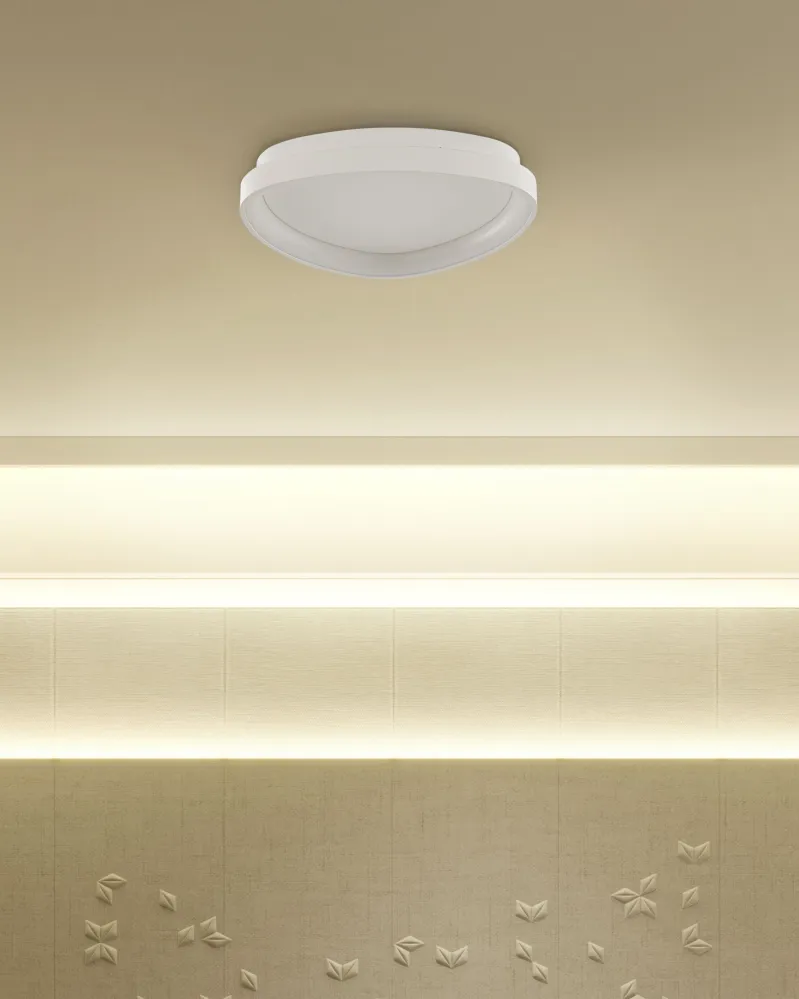 Metal LED Ceiling Lamp Branco NANDING com Timer Programável