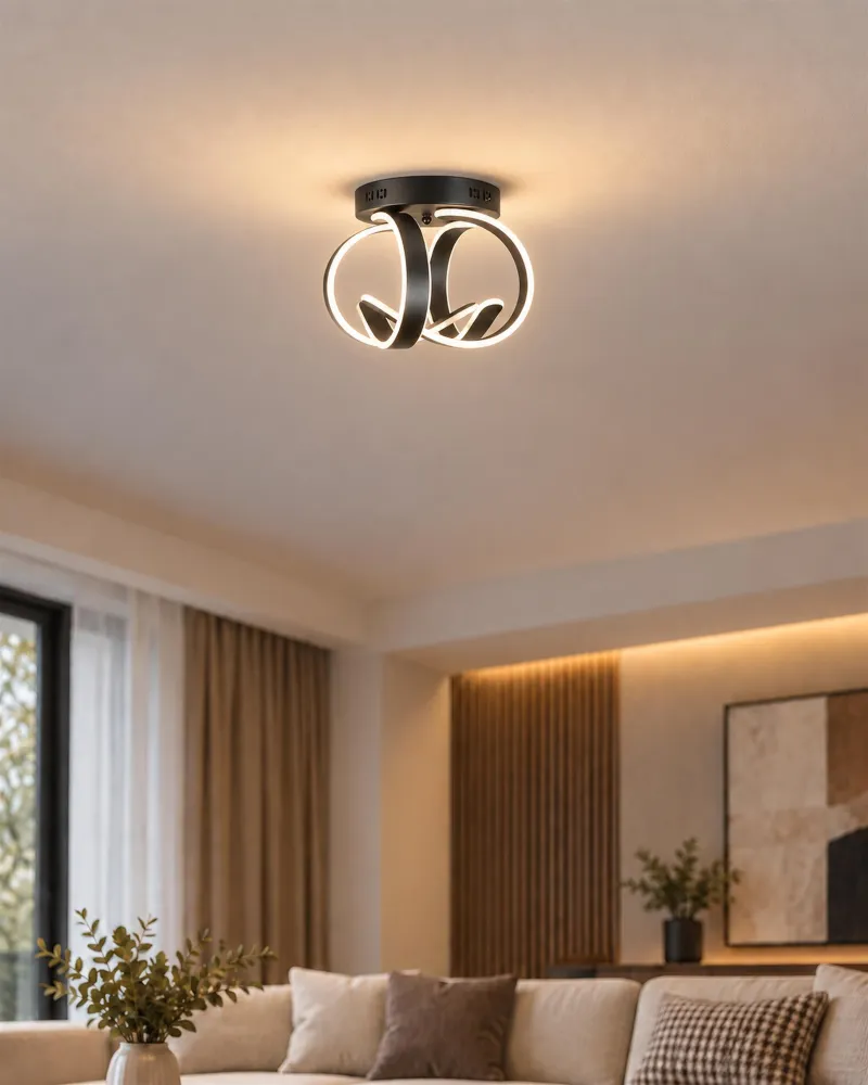 Metal LED Ceiling Lamp Carvão NURA