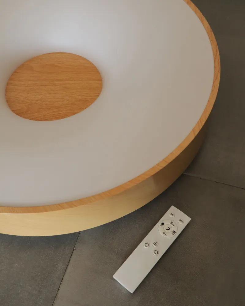 Metal LED Ceiling Lamp Dimmer Light Wood BRAGOTO