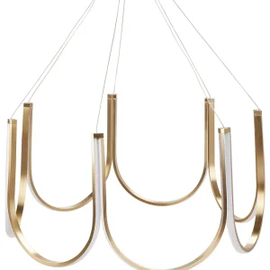 Metal LED Chandelier Gold PERQUENO