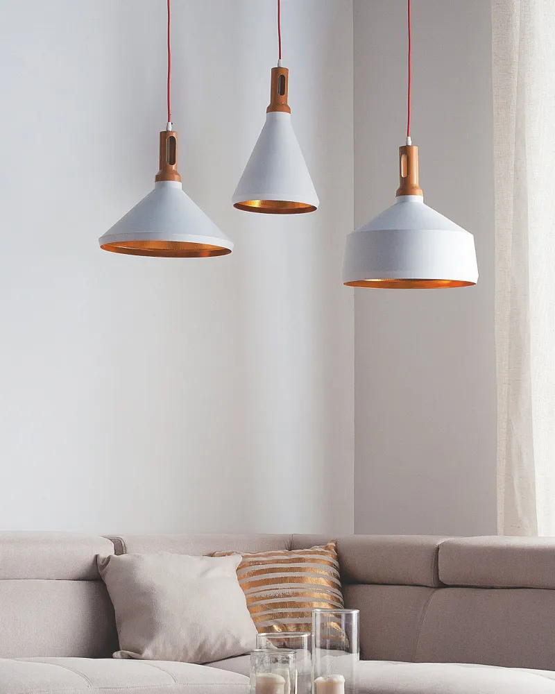 Metal Pendant Lamp Branco MACKENZIE