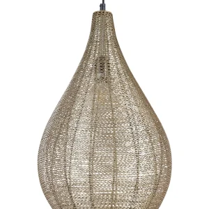 Metal Pendant Lamp Brass TISTA