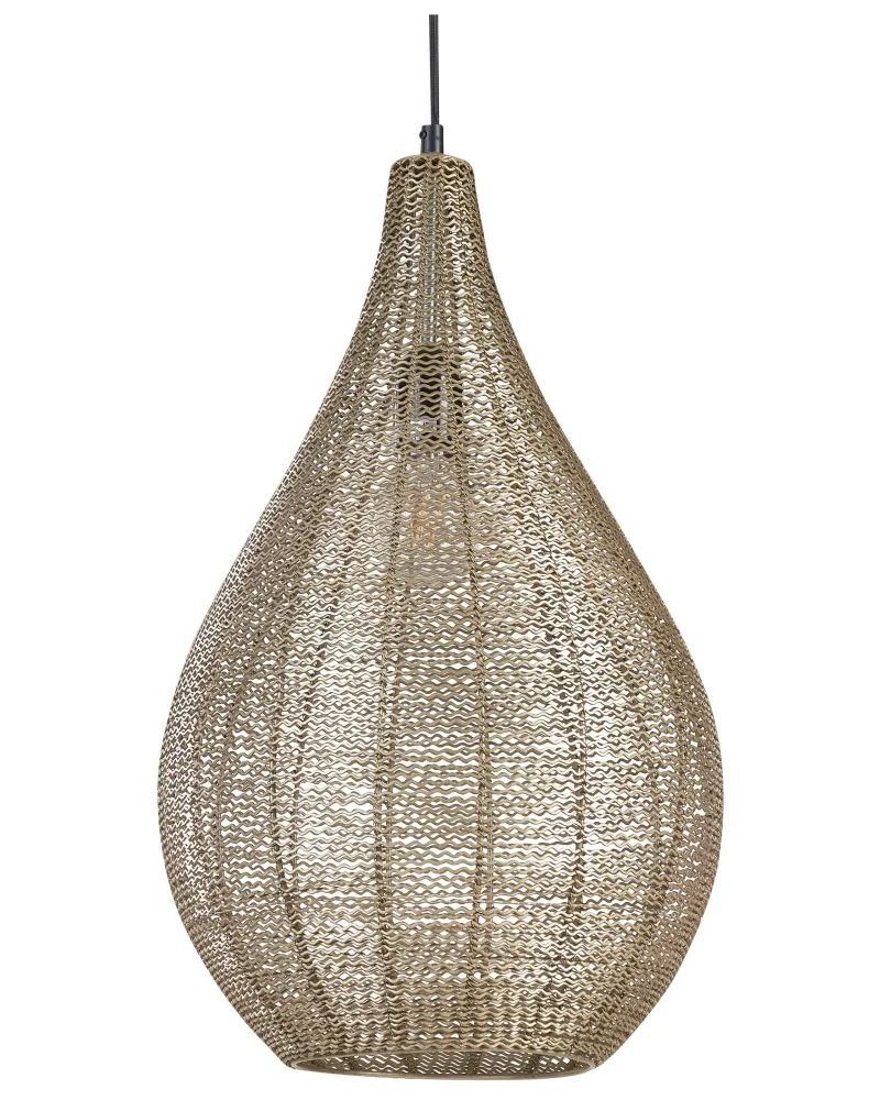 Metal Pendant Lamp Brass TISTA