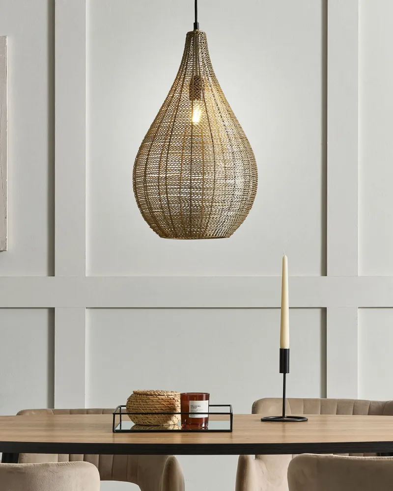 Metal Pendant Lamp Brass TISTA