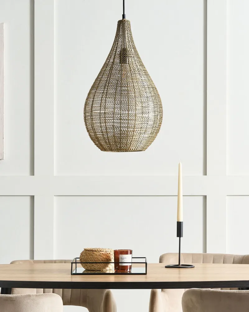 Metal Pendant Lamp Brass TISTA