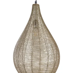 Metal Pendant Lamp Brass TISTA