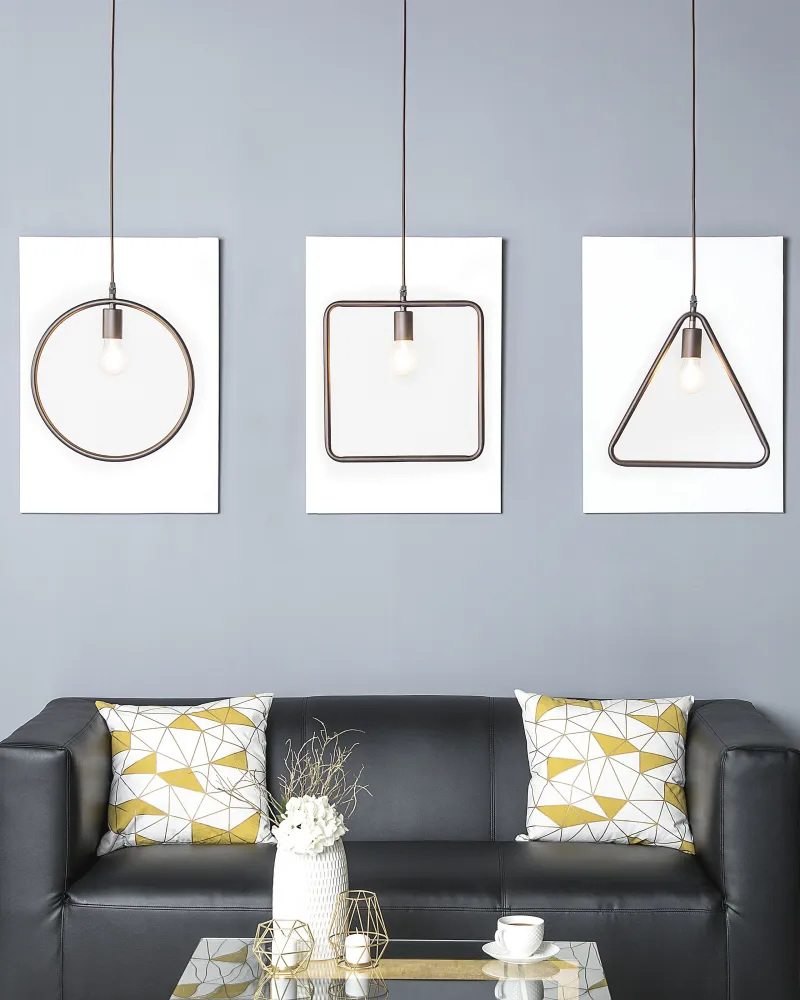 Metal Pendant Lamp Brown JURUENA