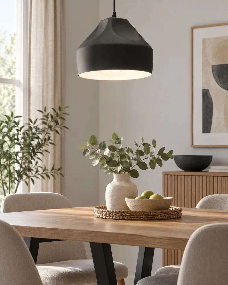 Metal Pendant Lamp Carvão EVINOS com Controle Remoto