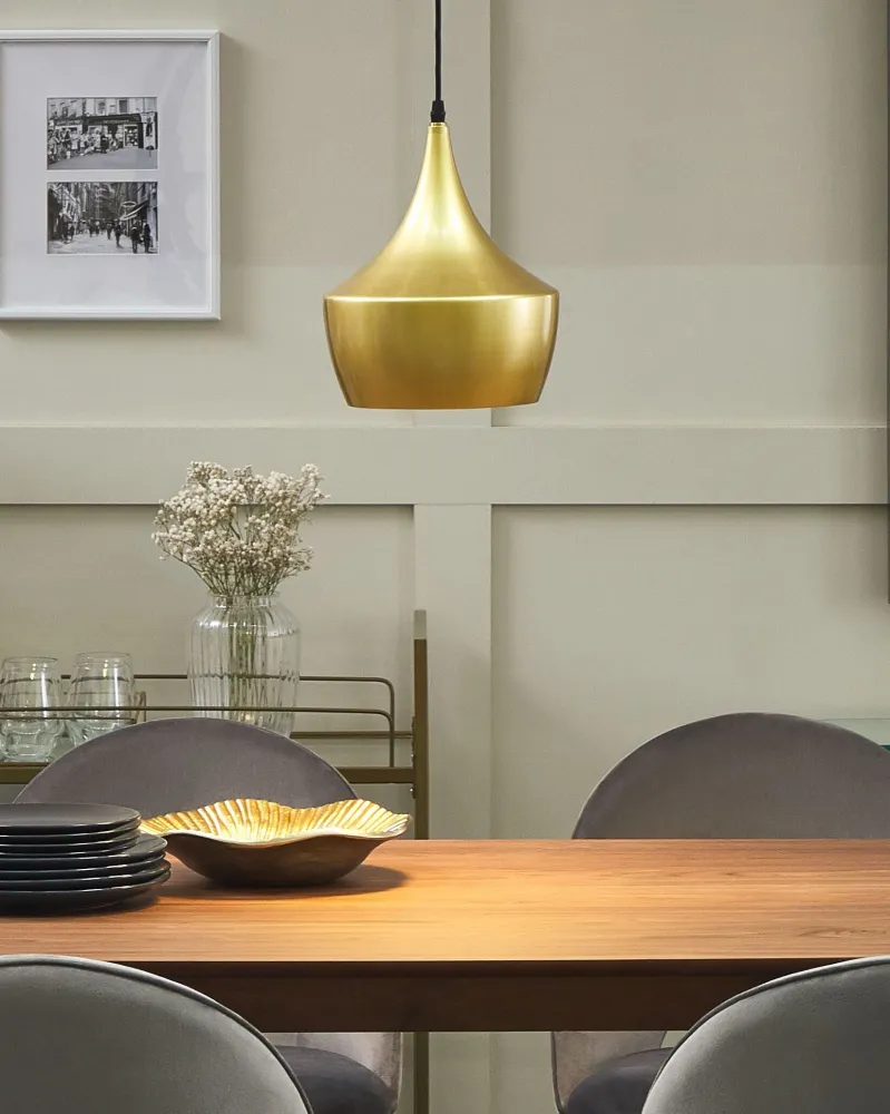 Metal Pendant Lamp Gold FRASER