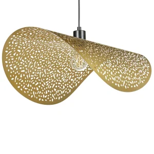 Metal Pendant Lamp Gold KRISHNA