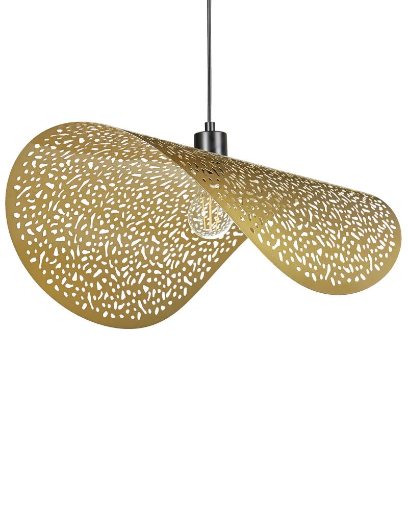Metal Pendant Lamp Gold KRISHNA