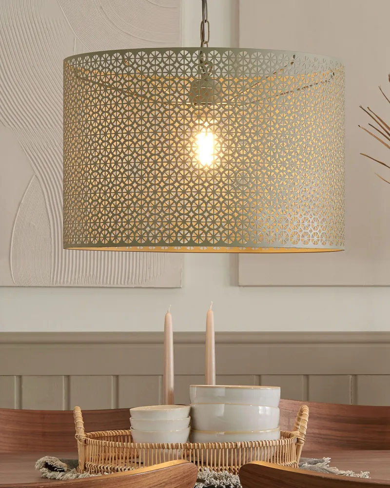 Metal Pendant Lamp Grey MEZEN
