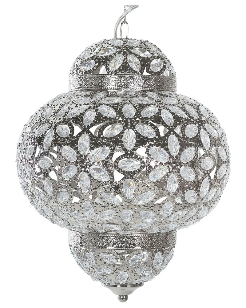Metal Pendant Lamp Prateado BANDAMA