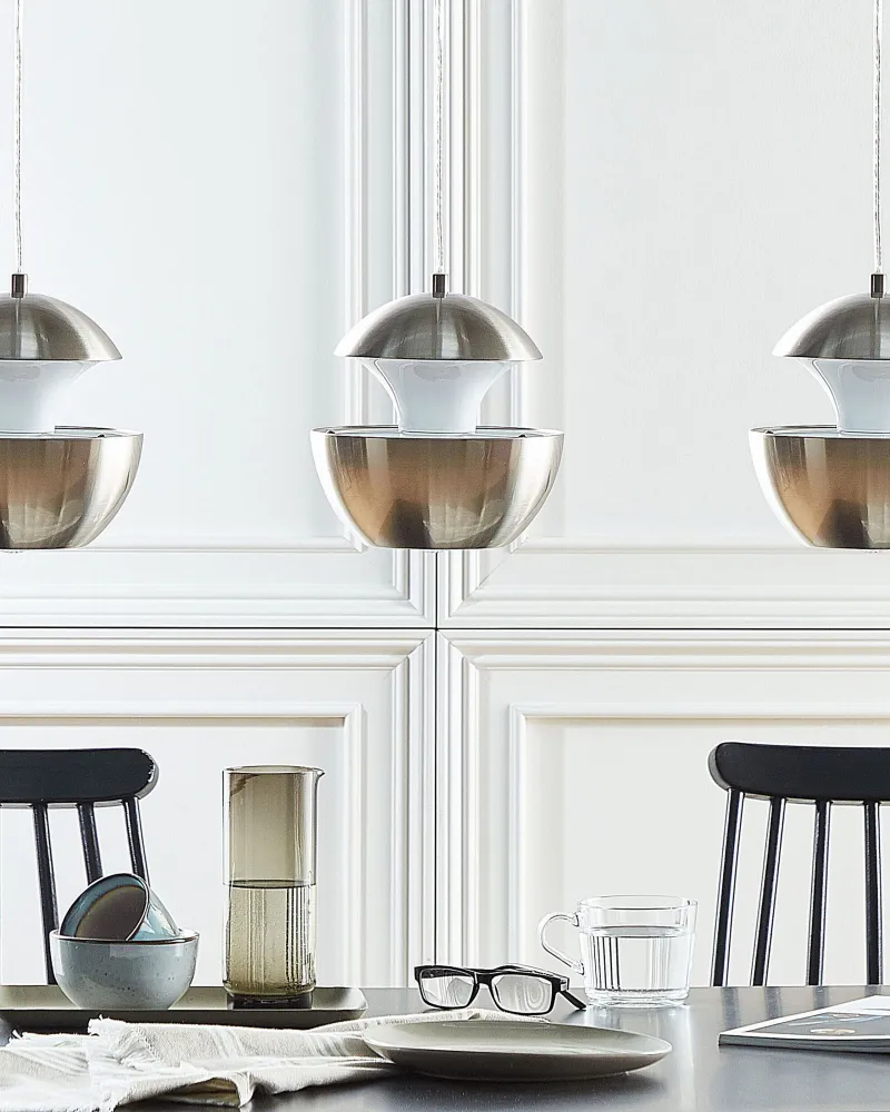 Metal Pendant Lamp Prateado BOJANA