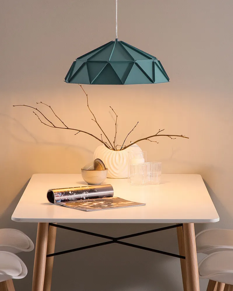 Metal Pendant Lamp Turquoise SENIA
