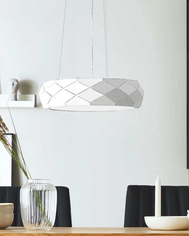 Metal Pendant Lamp White CESANO