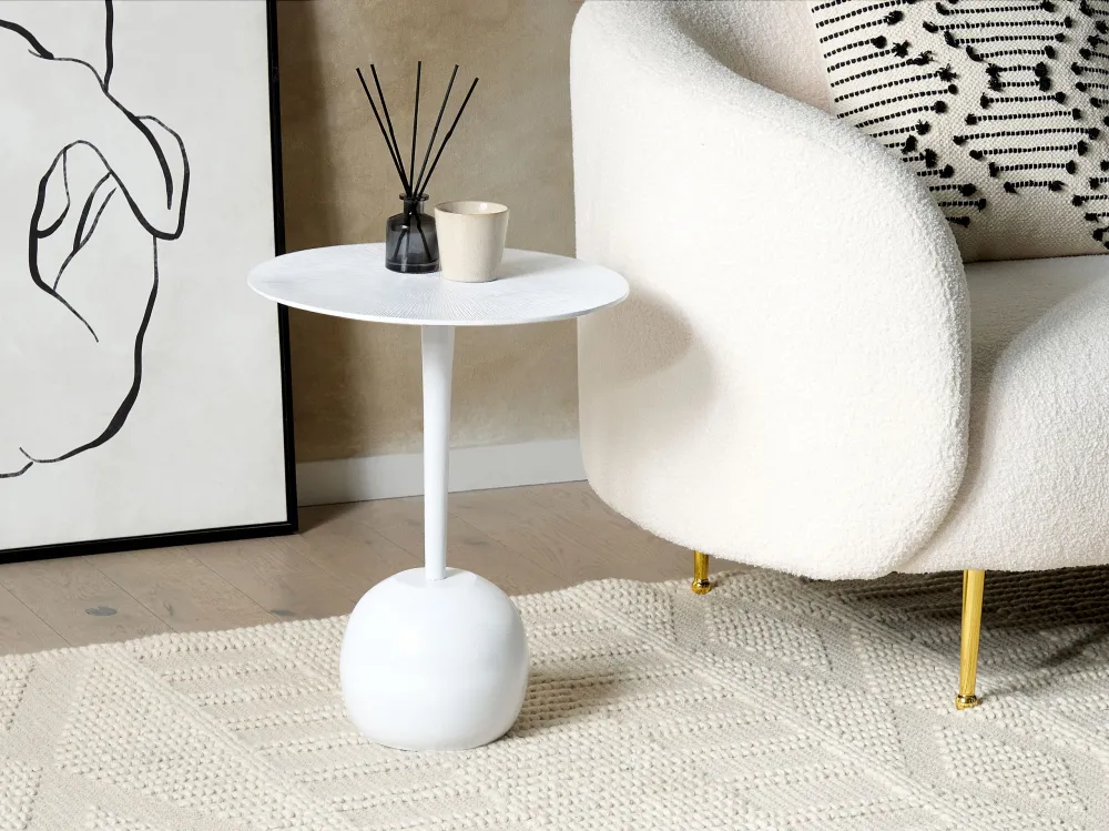 Metal Side Table Branco EUCLA