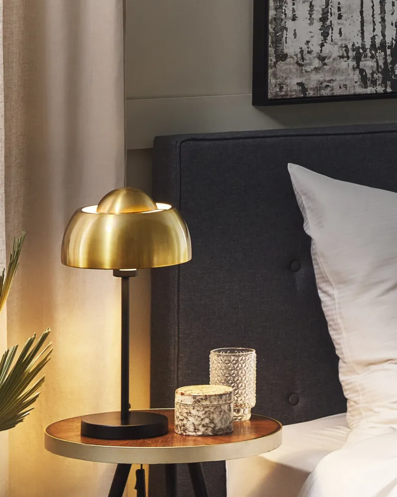 Metal Table Lamp Gold and Ébano SENETTE