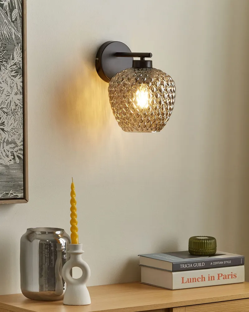 Metal Wall Lamp Grey SHERRY