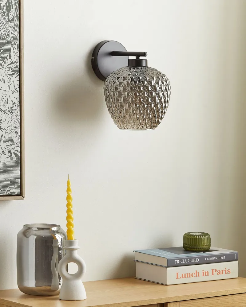 Metal Wall Lamp Grey SHERRY