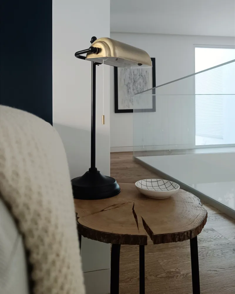 Metálico Banker's Lamp Gold and Black MARAVAL