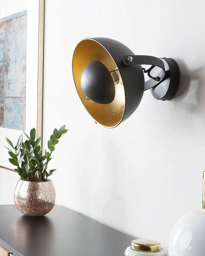 Metálico Wall Lamp Black and Gold THAMES II