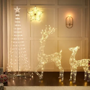 Outdoor LED Decoration Roe Deer 92 cm Brilhante HAFNIR com Sensor de Luz Diurna