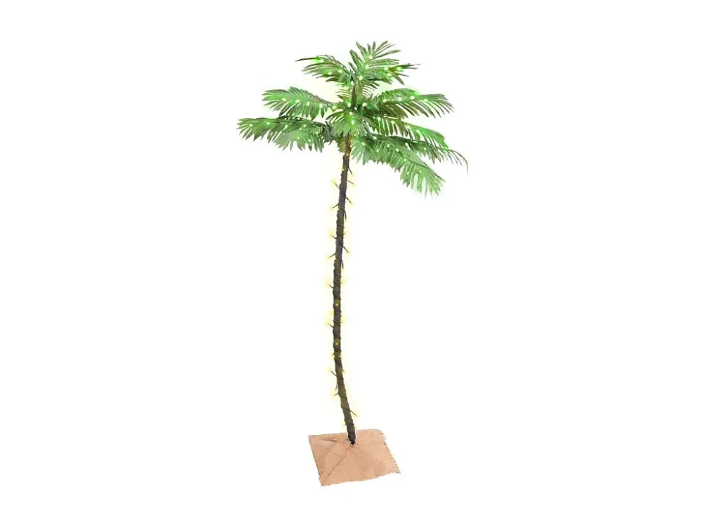 Palmeira com 96 luzes LED 180 cm branco febril
