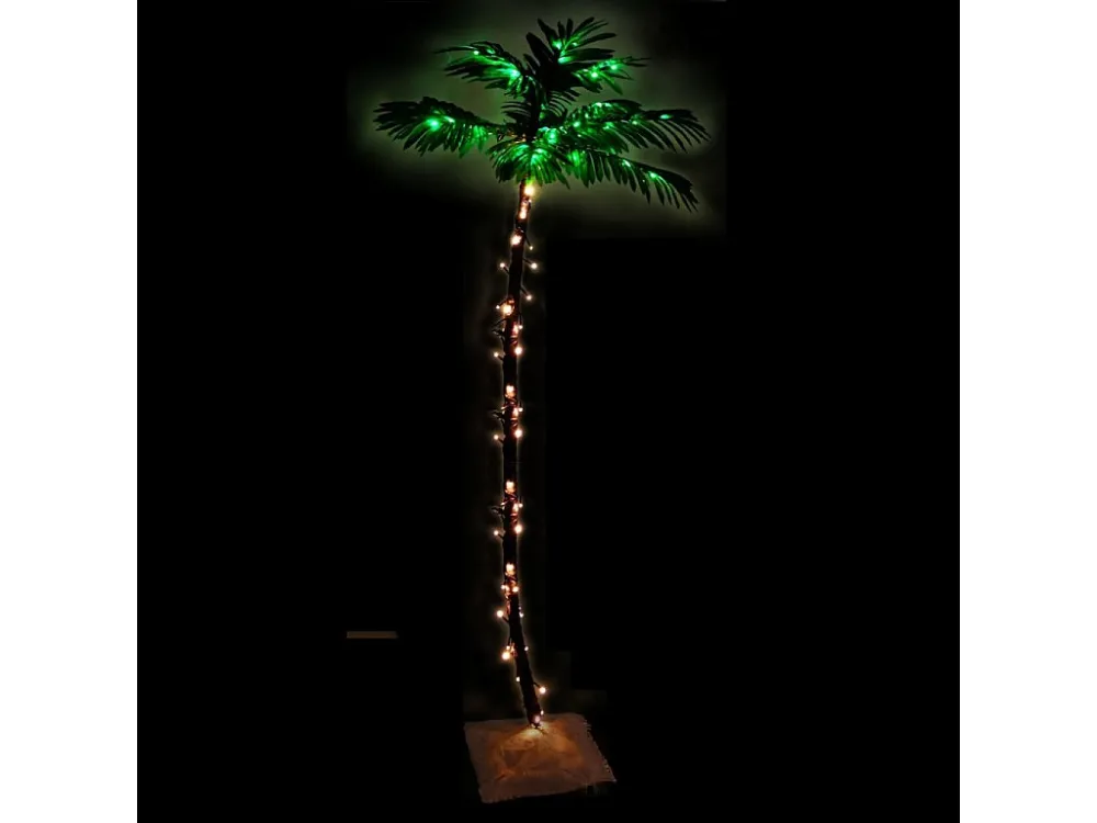 Palmeira com 96 luzes LED 180 cm branco febril