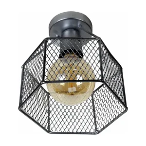 Plafonier TOSEL ADONIS metálico geométrico antracite D20 x H17 cm com Conector IP65