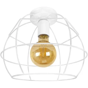 Plafonier TOSEL ARMILARE metálico globo branco D25 x H28 cm