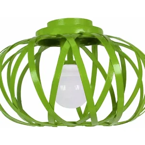 Plafonier TOSEL CITROUILLE metálico globo Verde D35 x H22 cm