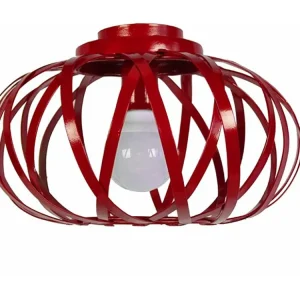 Plafonier TOSEL CITROUILLE metálico globo vermelho D35 x H22 cm