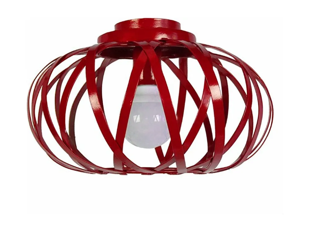 Plafonier TOSEL CITROUILLE metálico globo vermelho D35 x H22 cm