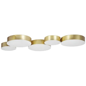 Profissional de Alta Performance Candeeiro de teto com 5 focos LED em metálico dourado LUGA
