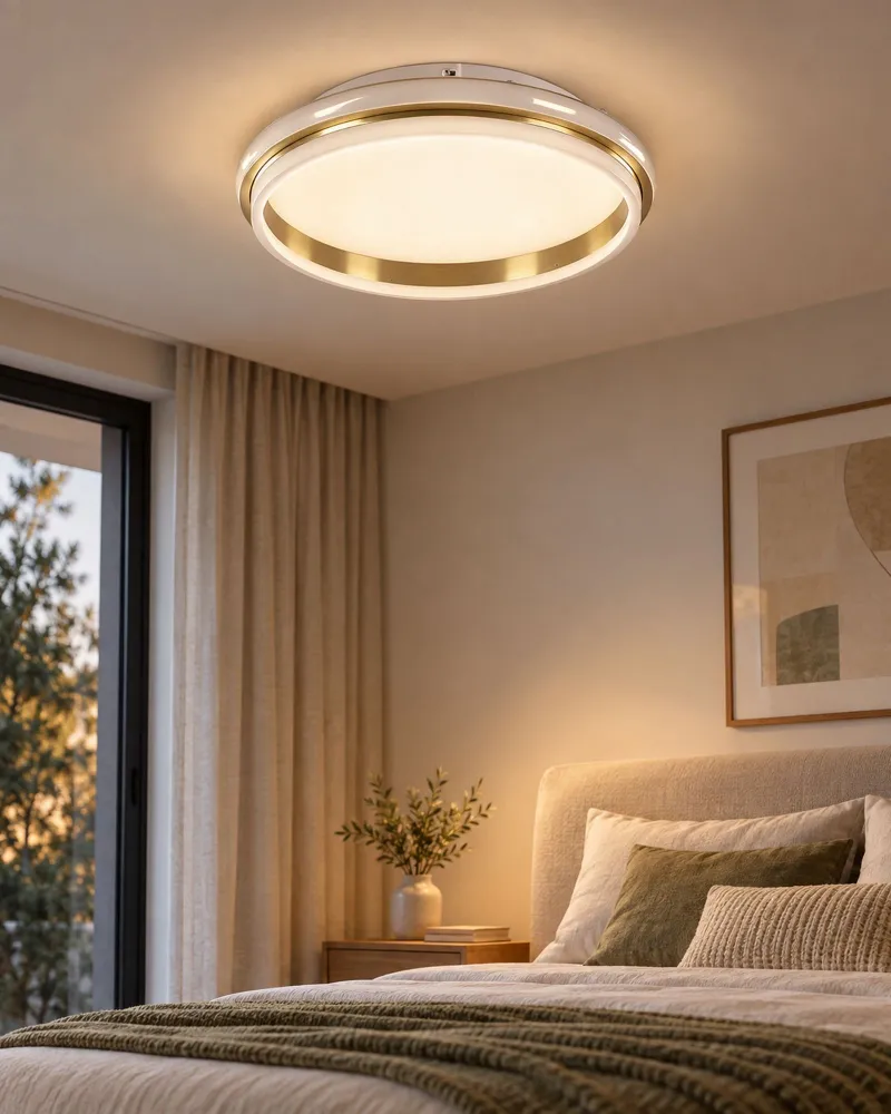 Profissional de Alta Performance Candeeiro de teto LED ⌀ 64 cm metálico branco e dourado TAPING