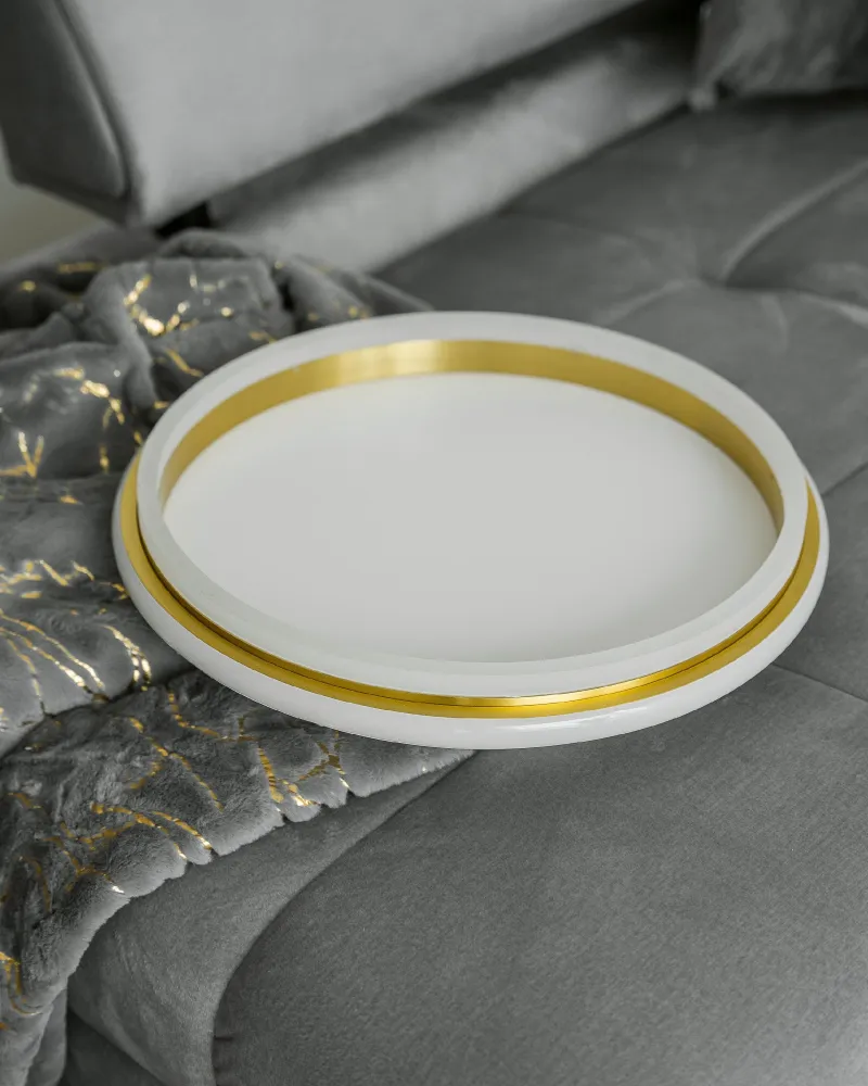 Profissional de Alta Performance Candeeiro de teto LED ⌀ 64 cm metálico branco e dourado TAPING