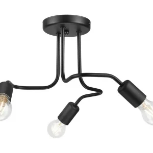 Sensor de Movimento Candeeiro de Teto Charlie, Preto, 26x40x40 cm, EPIKASA