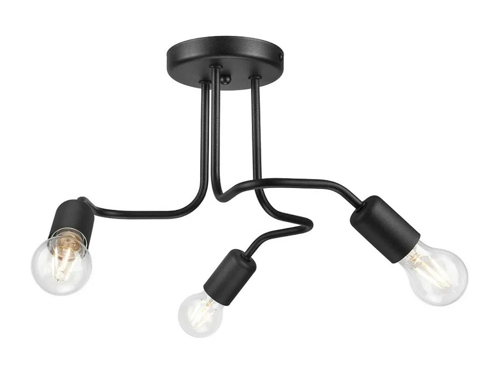 Sensor de Movimento Candeeiro de Teto Charlie, Preto, 26x40x40 cm, EPIKASA