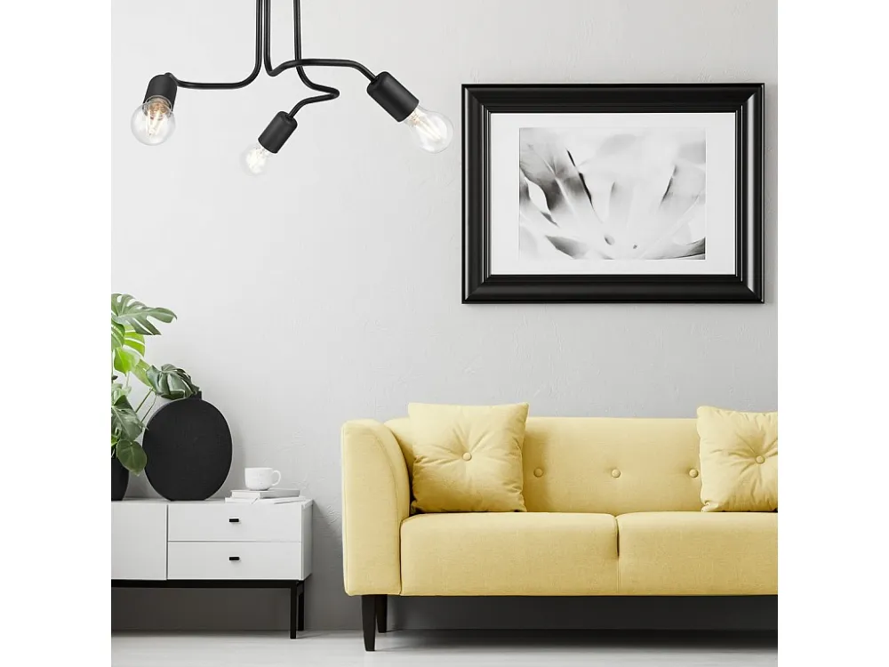 Sensor de Movimento Candeeiro de Teto Charlie, Preto, 26x40x40 cm, EPIKASA