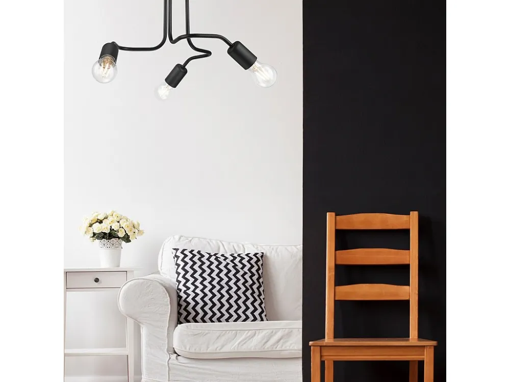 Sensor de Movimento Candeeiro de Teto Charlie, Preto, 26x40x40 cm, EPIKASA