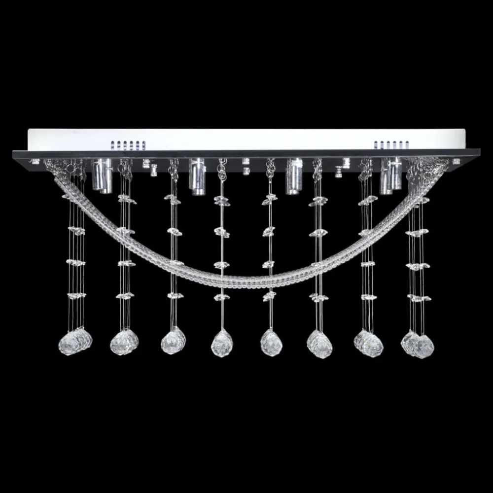 Sensor de Movimento Lâmpada de teto + missangas cristal brilhantes, 8 x G9, 29 cm branco