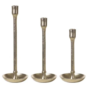Set 3 Candle Holders LIWUNG Metal Âmbar