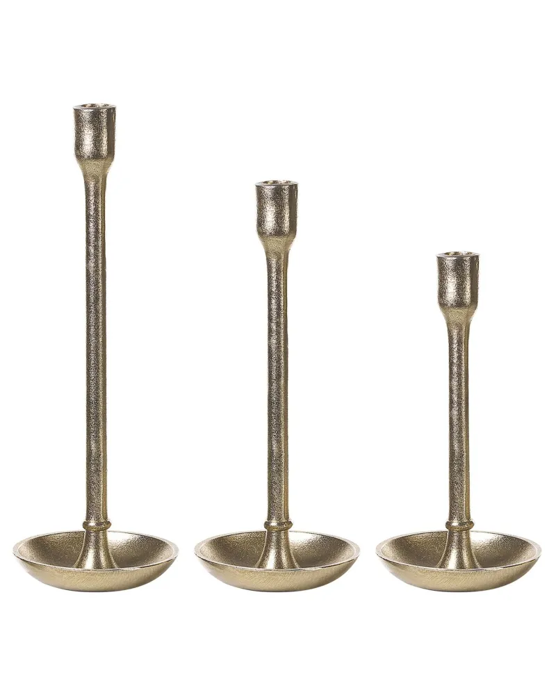 Set 3 Candle Holders LIWUNG Metal Âmbar