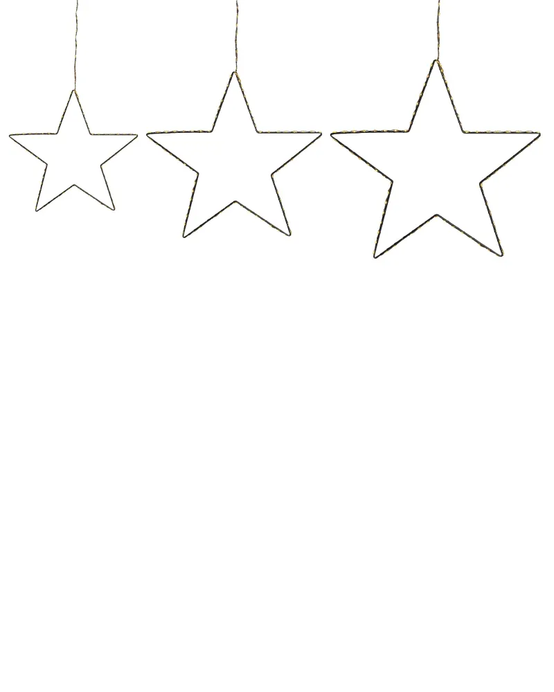 Set 3 LED Hanging Decor Pieces Star Brilhante KUNNARI