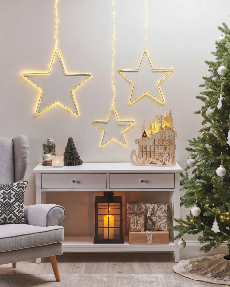 Set 3 LED Hanging Decor Pieces Star Brilhante KUNNARI