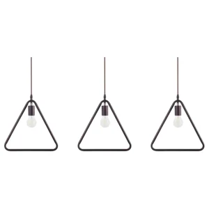 Set 3 Metal Pendant Lamps Café JURUENA