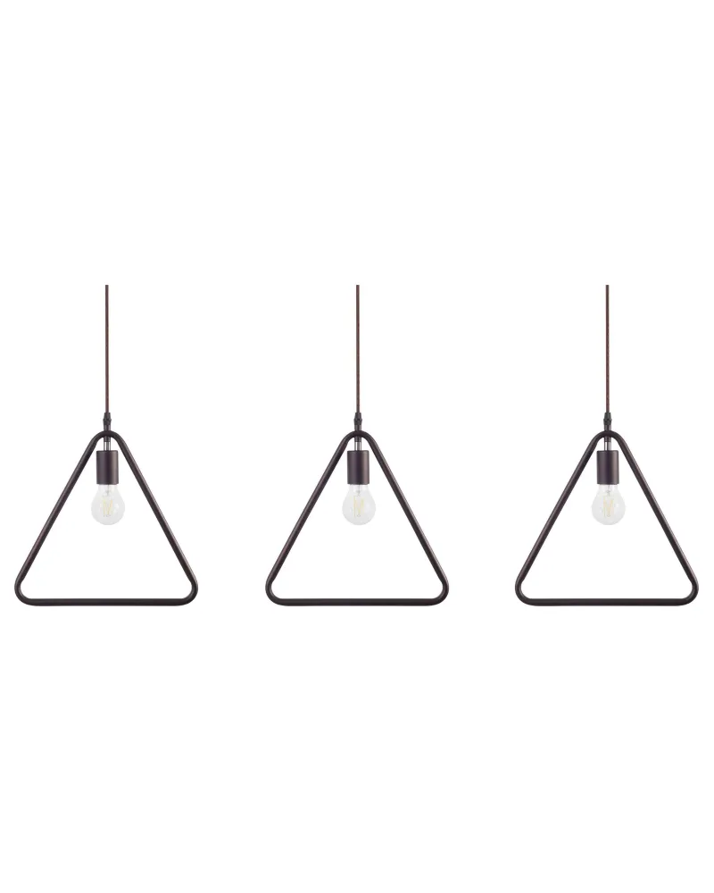 Set 3 Metal Pendant Lamps Café JURUENA
