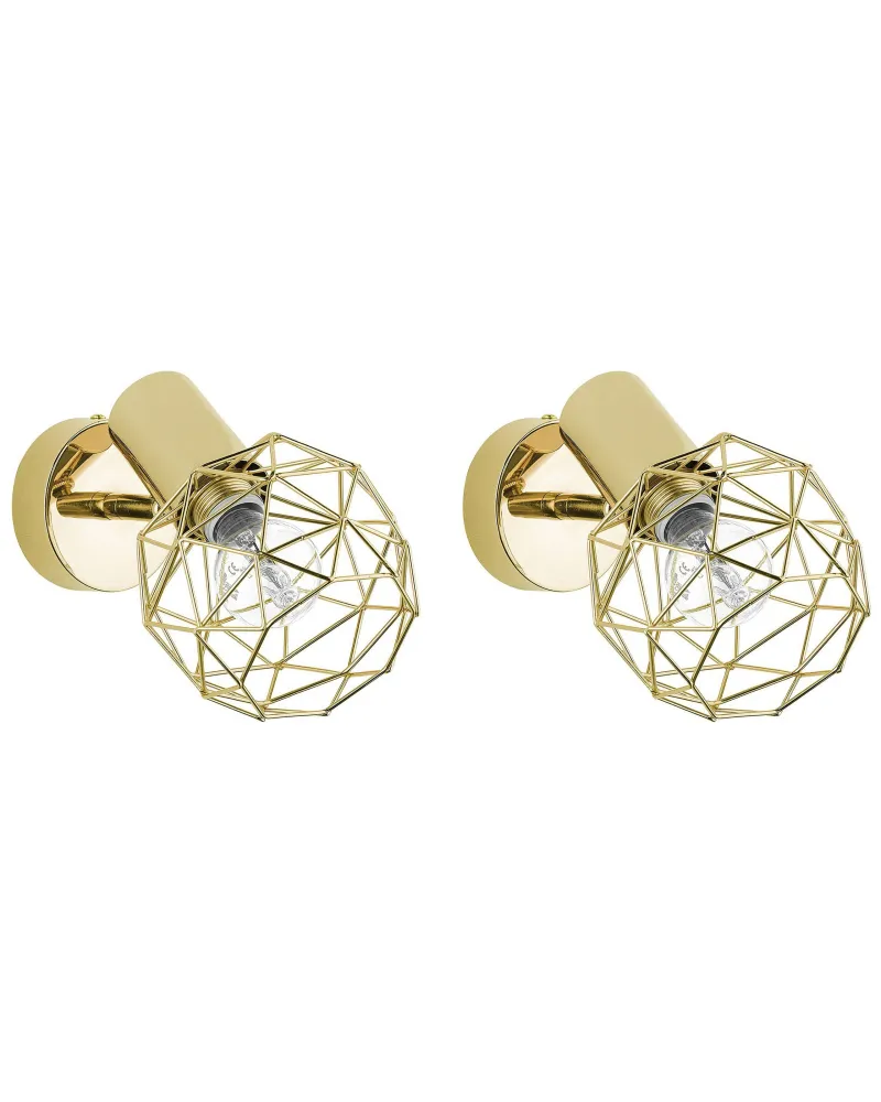 Set 2 Metal Spotlight Lamps Âmbar CHENAB